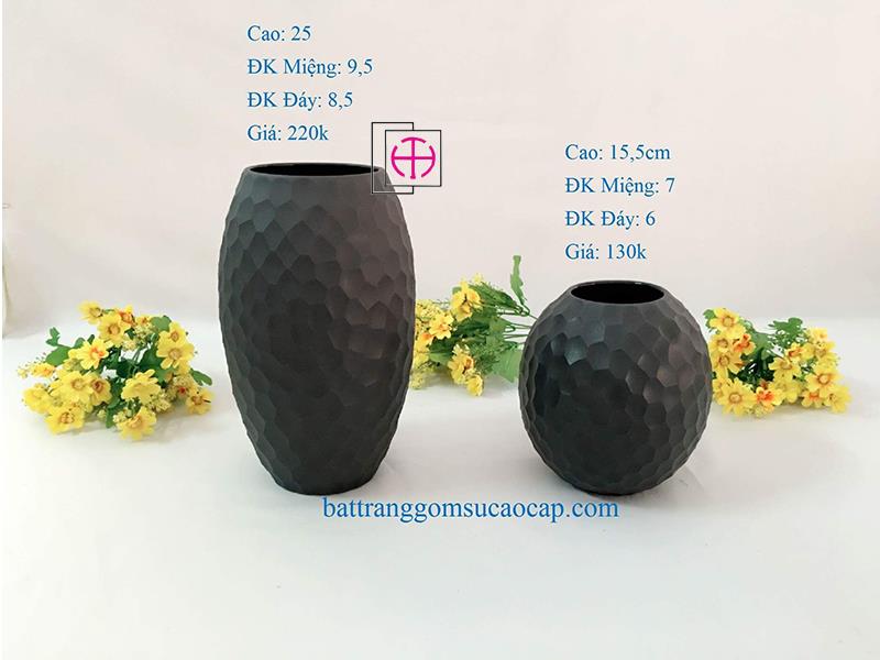 Lọ bầu dục màu ghi