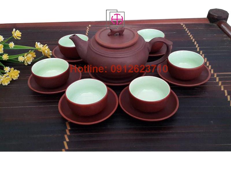 Bộ ấm trà tử sa trống to