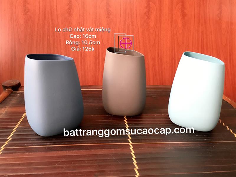 Lọ hoa chữ nhật vát miệng