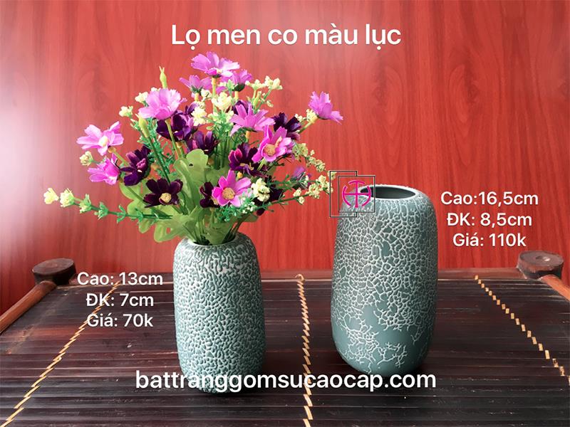 Lọ hoa men co màu lục