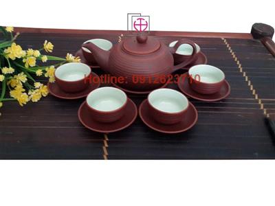 Bộ ấm trà tử sa ganh tròn to