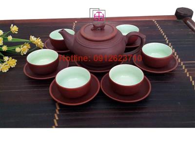 Bộ ấm trà tử sa trống to