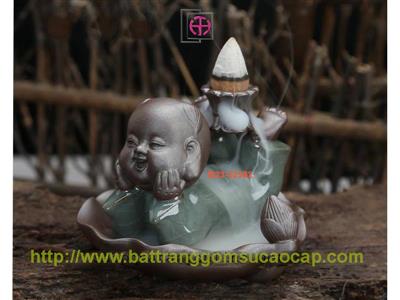 Tượng đốt trầm chú tiểu tinh nghịch Đ23-22502