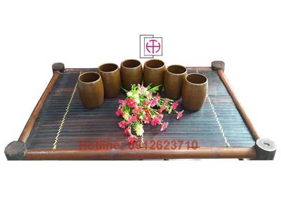 Cốc sứ dáng bom bia men màu nâu mật