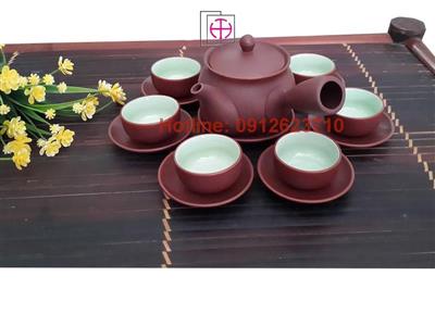 Bộ ấm trà tử sa quai ngang to